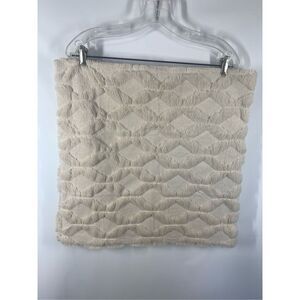 Chenille Cream Diamond Pattern Decor Pillow Cases 20x20" Set of 2